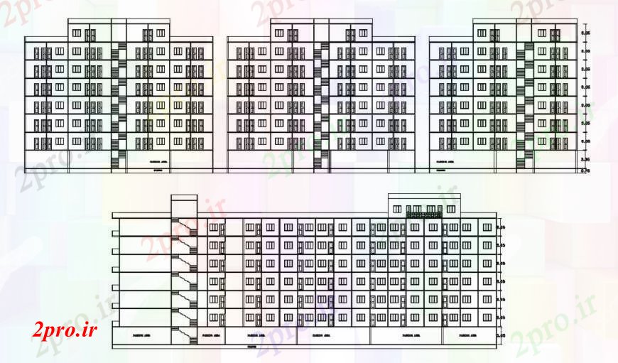 دانلود نقشه مسکونی ، ویلایی ، آپارتمان دان آپارتمان 14 در 97 متر (کد90481)