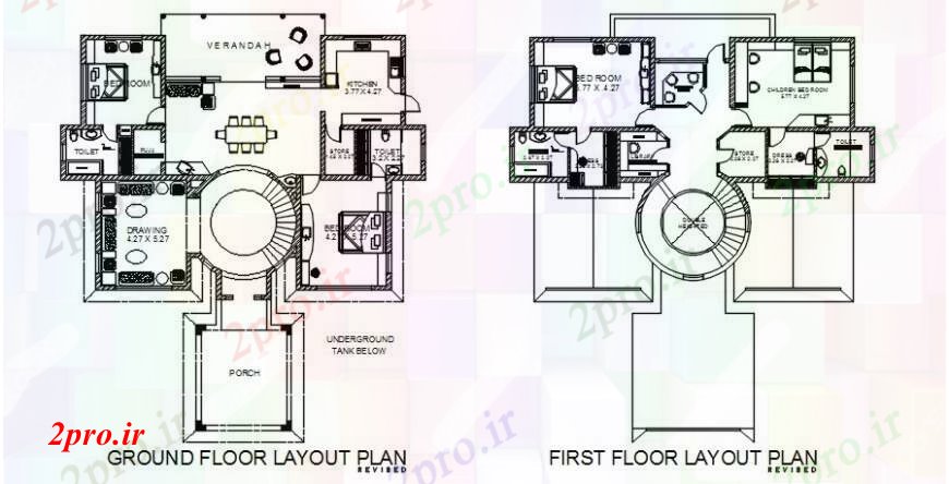 دانلود نقشه مسکونی  ، ویلایی ، آپارتمان  طبقه همکف و اول طرحی طبقه جزئیات طرحی  (کد90489)