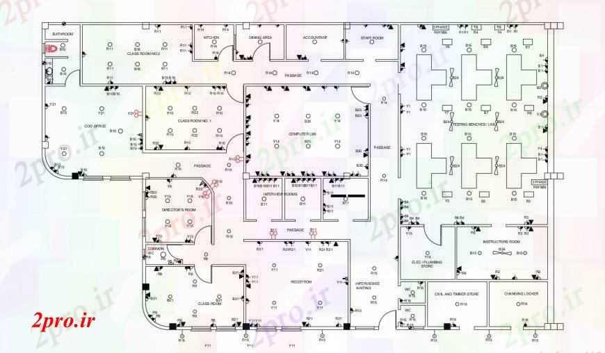 دانلود نقشه طراحی داخلی مدارهای الکتریکی نمودار جریان  دو بعدی   اتوکد (کد90494)