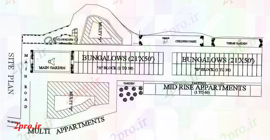 دانلود نقشه برنامه ریزی شهری طراحی  دو بعدی  جامعه توطئه (کد90501)