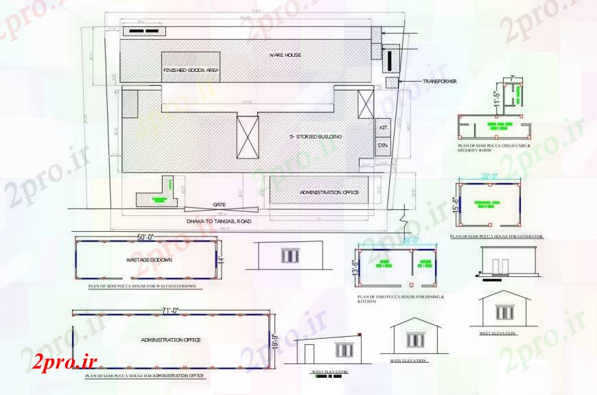 دانلود نقشه کارخانه صنعتی  ، کارگاه طرحی ساختمان صنعتی   (کد90517)