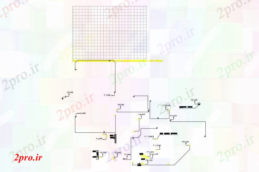 دانلود نقشه برق کشی ، اتصالات جزئیات مدارهای الکتریکی اتصالات نمودار جریان (کد90521)