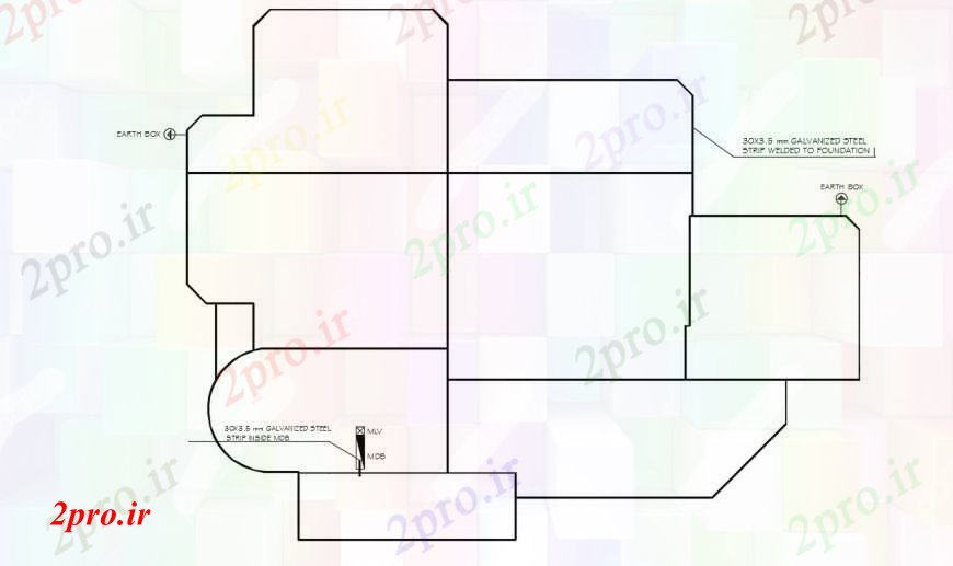 دانلود نقشه طراحی جزئیات ساختار طراحی فولاد گالوانیزه دو بعدی   جزئیات (کد90526)