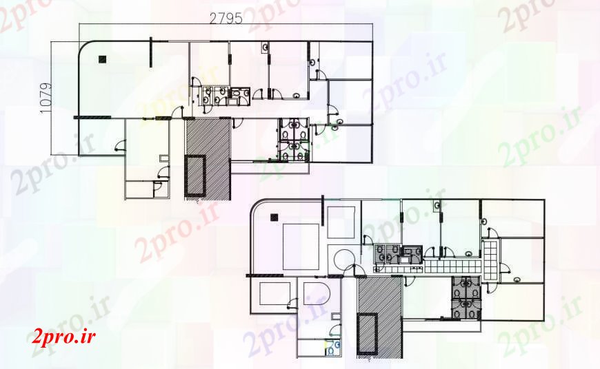 دانلود نقشه بلوک های بهداشتی طرحی از نصب و راه اندازی لوله کشی 14 در 27 متر (کد90543)