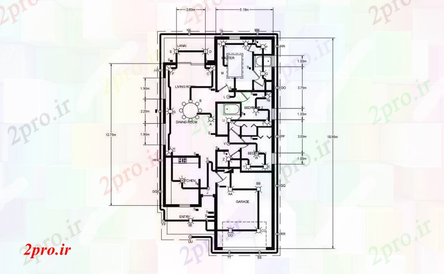 دانلود نقشه طراحی داخلی طراحی طرحی در اتصالات نور برق در خانه (کد90549)