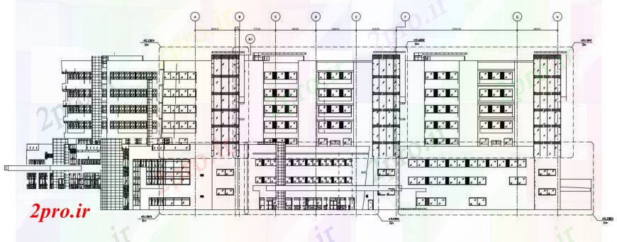 دانلود نقشه کارخانه صنعتی  ، کارگاه نما ساختمان صنعتی   طراحی  (کد90561)