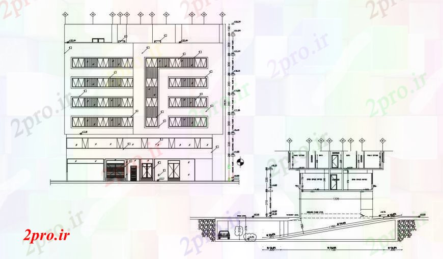 دانلود نقشه مسکونی  ، ویلایی ، آپارتمان   نما و بخش طراحی های آپارتمان   تی (کد90593)