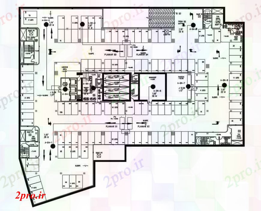 دانلود نقشه ساختمان اداری - تجاری - صنعتی فروشگاه ساختمان شرکت و طرحی  دفتر طرحی  (کد90605)