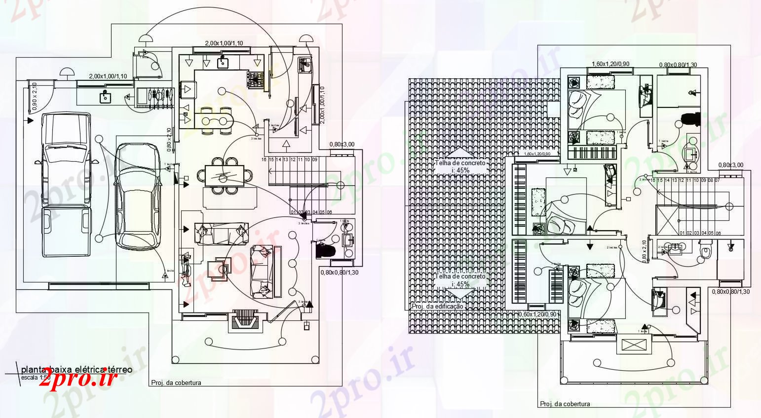 دانلود نقشه طراحی داخلی نقشه های  طرحی برق در خانه (کد90619)