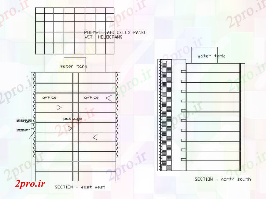 دانلود نقشه ساختمان اداری - تجاری - صنعتی  بخش ساختمان  طرح (کد90628)