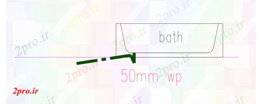 دانلود نقشه حمام مستر بخش حمام و اتصال طراحی (کد90659)
