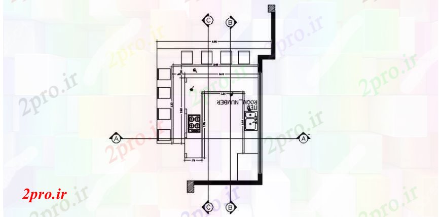 دانلود نقشه آشپزخانه  د طراحی از آشپزخانه جزئیات   خودرو (کد90732)