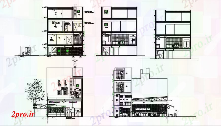 دانلود نقشه طراحی مبلمان آشپزخانه د رسم طرحی کافه تریا خودرو 9 در 14 متر (کد90785)
