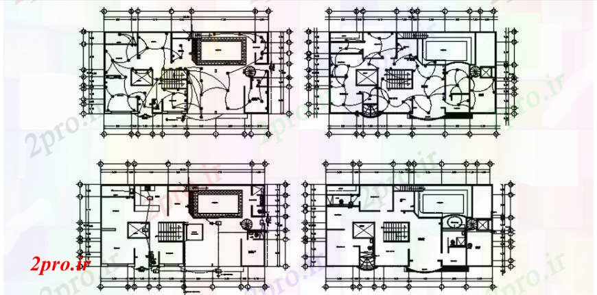 دانلود نقشه طراحی داخلی طراحی از آپارتمان با نصب و راه اندازی الکتریکی جزئیات 9 در 19 متر (کد90808)