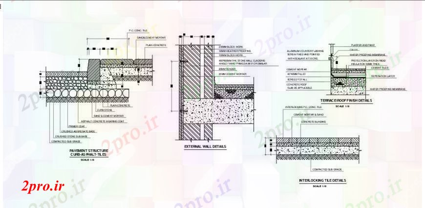 دانلود نقشه جزئیات ساخت و ساز د طراحی  جزئیات طرحی طبقه  نما خودکار  (کد90922)