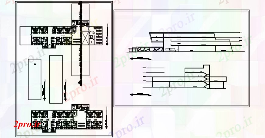 دانلود نقشه بیمارستان -  درمانگاه -  کلینیک نما و طراحی از یک بیمارستان (کد90926)