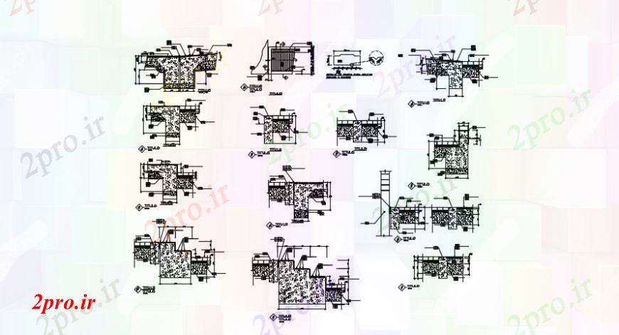 دانلود نقشه جزئیات ساخت و ساز د  رسم تفصیلی  Deterrazas خودکار  (کد90934)