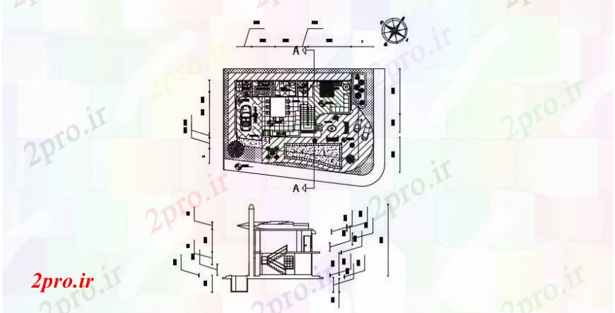 دانلود نقشه مسکونی ، ویلایی ، آپارتمان طراحی دو بعدی از خانواده تنها اتوکد اقامت 14 در 20 متر (کد90969)