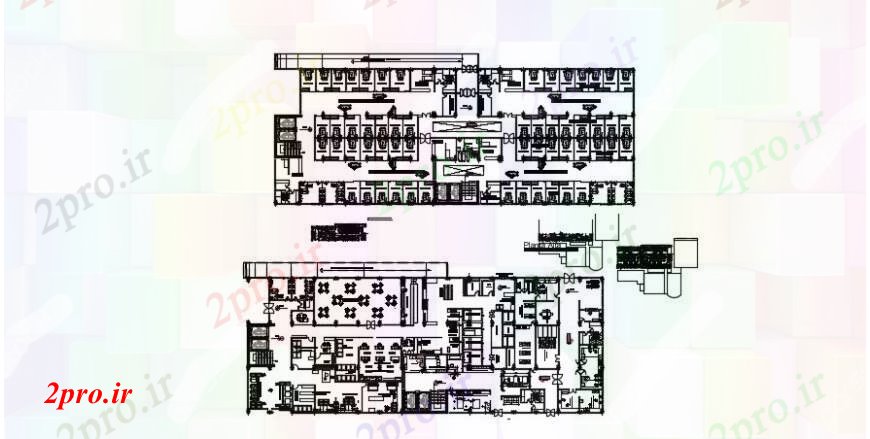 دانلود نقشه بیمارستان - درمانگاه - کلینیک د طراحی از تخصص نما کلینیک خودرو 71 در 103 متر (کد90971)