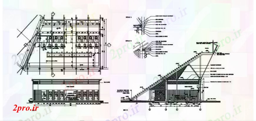 دانلود نقشه ورزشگاه ، سالن ورزش ، باشگاه د طراحی ورزشگاه نما کافه تریا خودرو 209 در 335 متر (کد90976)