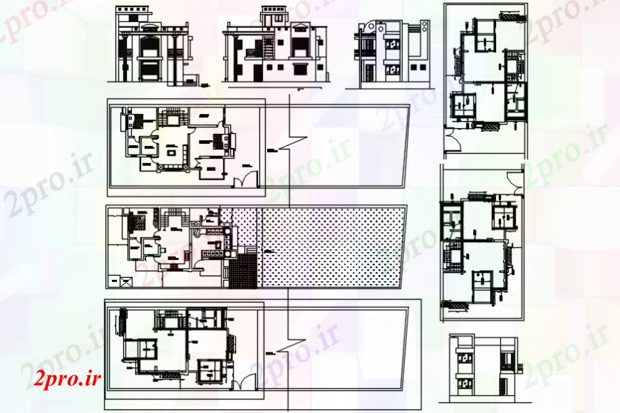 دانلود نقشه مسکونی  ، ویلایی ، آپارتمان  ویلایی دو بعدی  جزئیات نما مقطعی و بالا نظر طرحی جزئیات طرح (کد90998)