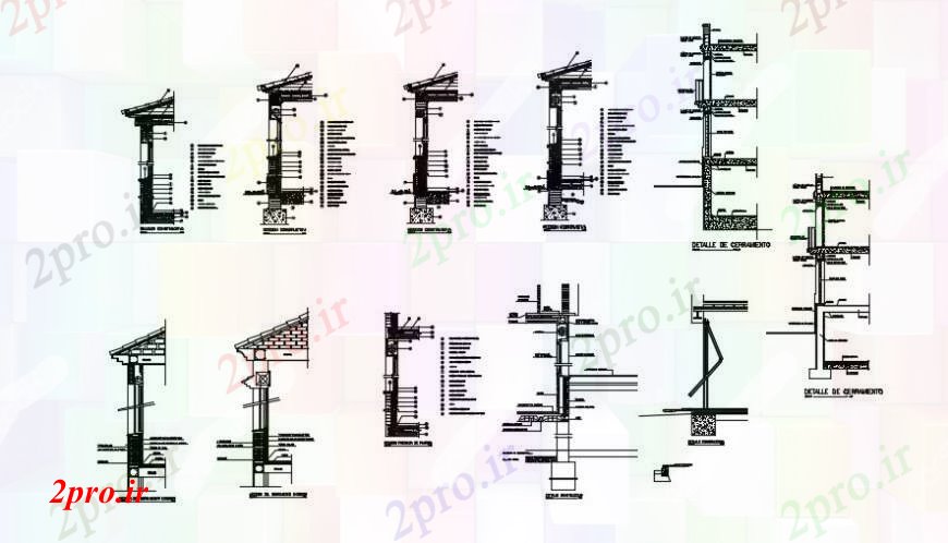 دانلود نقشه جزئیات ساخت و ساز  دو بعدی  رسم از بخش سازنده  اتوکد نما (کد91007)