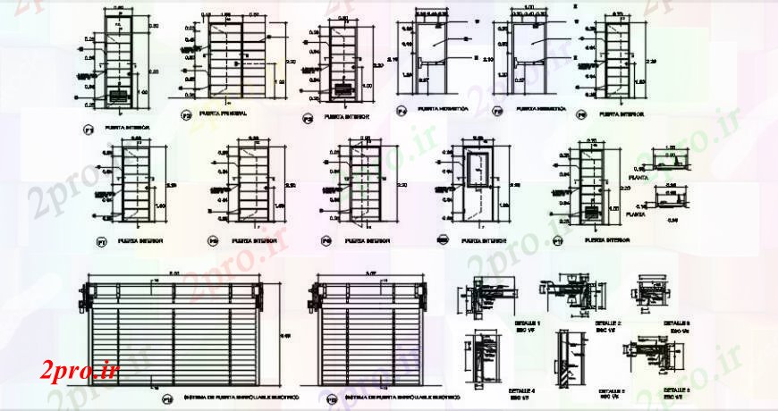 دانلود نقشه جزئیات طراحی در و پنجره  درب، پنجره ها و نماات دروازه و نصب و راه اندازی جزئیات (کد91064)