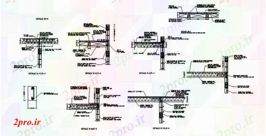 دانلود نقشه طراحی جزئیات ساختار بخش سقف برش و جزئیات ساخت و ساز برای خانه (کد91096)