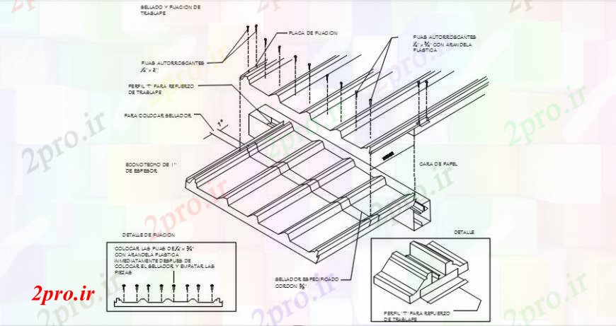 دانلود نقشه طراحی جزئیات ساختار چند بخش پانل های سقف و ساخت و ساز جزئیات (کد91111)
