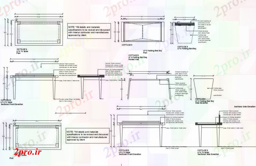 دانلود نقشه طراحی و مبلمان اتاقد طراحی  تلویزیون میز و تخت سینی   خودرو (کد91114)