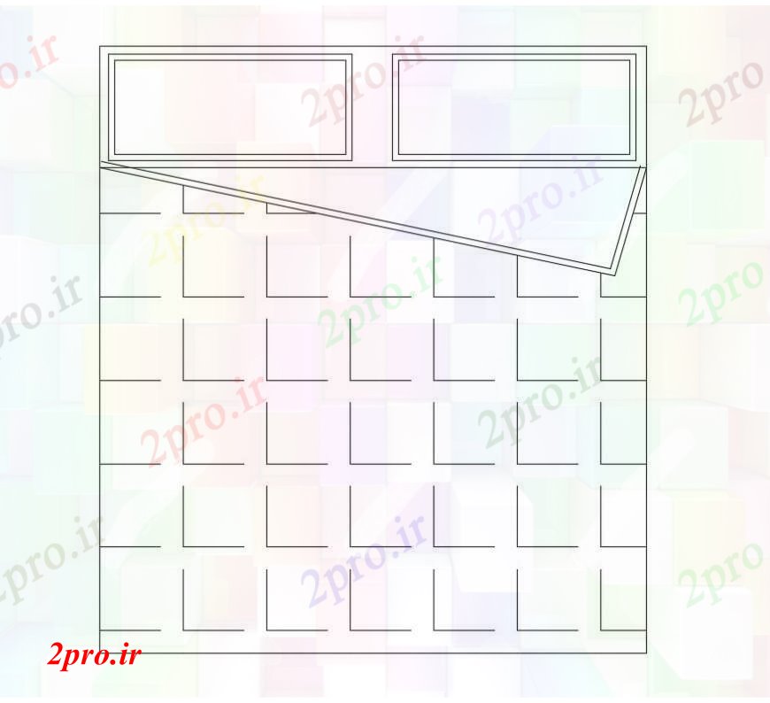 دانلود نقشه بلوک مبلمان  د رسم مربع تخت دو نفره   خودرو (کد91146)