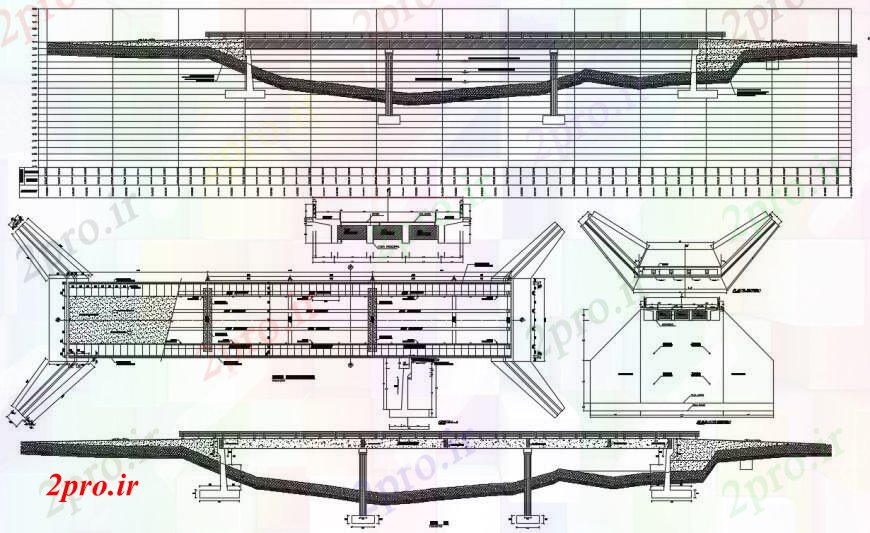 دانلود نقشه جزئیات ساخت پل  د طراحی از جزئیات نما سازه پل   خودرو (کد91186)