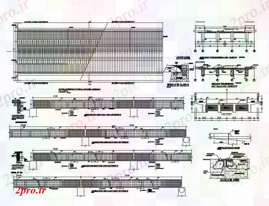 دانلود نقشه جزئیات ساخت پل  د طراحی از تیر پل عبور ساخت و ساز  اتوکد جزئیات (کد91187)