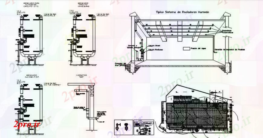 دانلود نقشه جزئیات لوله کشی پایه سحر لوله و شیر آلات لوله کشی جزئیات ساختار برای  حمام  (کد91193)