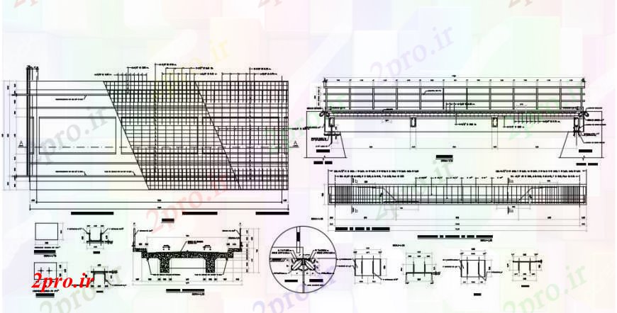 دانلود نقشه جزئیات ساخت پل  د رسم پل واحد  نما خودکار  (کد91209)