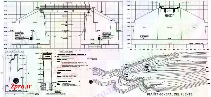 دانلود نقشه جزئیات ساخت پل  د رسم جاده پل طرحی تصویب ساخت و ساز  جزئیات خودکار  (کد91210)