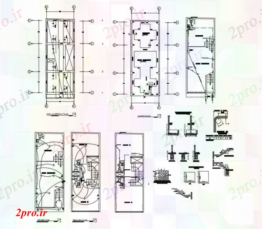 دانلود نقشه طراحی داخلی نصب و راه اندازی برق در خانه طرحی دو بعدی 4 در 11 متر (کد91285)