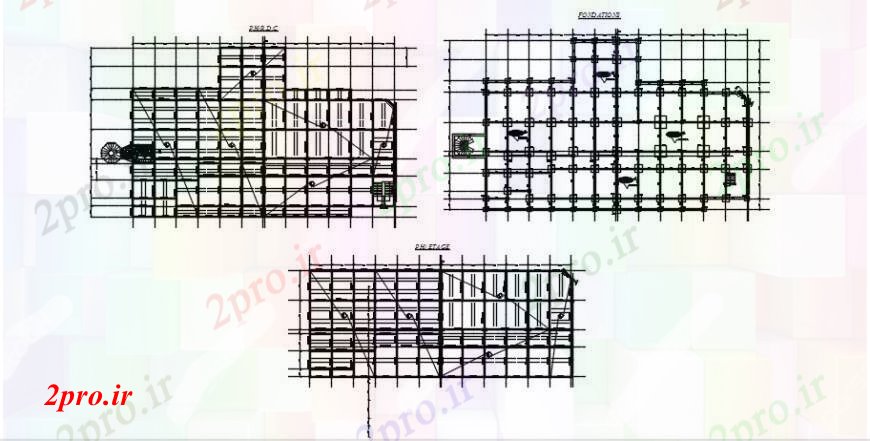 دانلود نقشه طراحی جزئیات ساختار سه طبقه جزئیات طرحی ساختار هتل (کد91333)