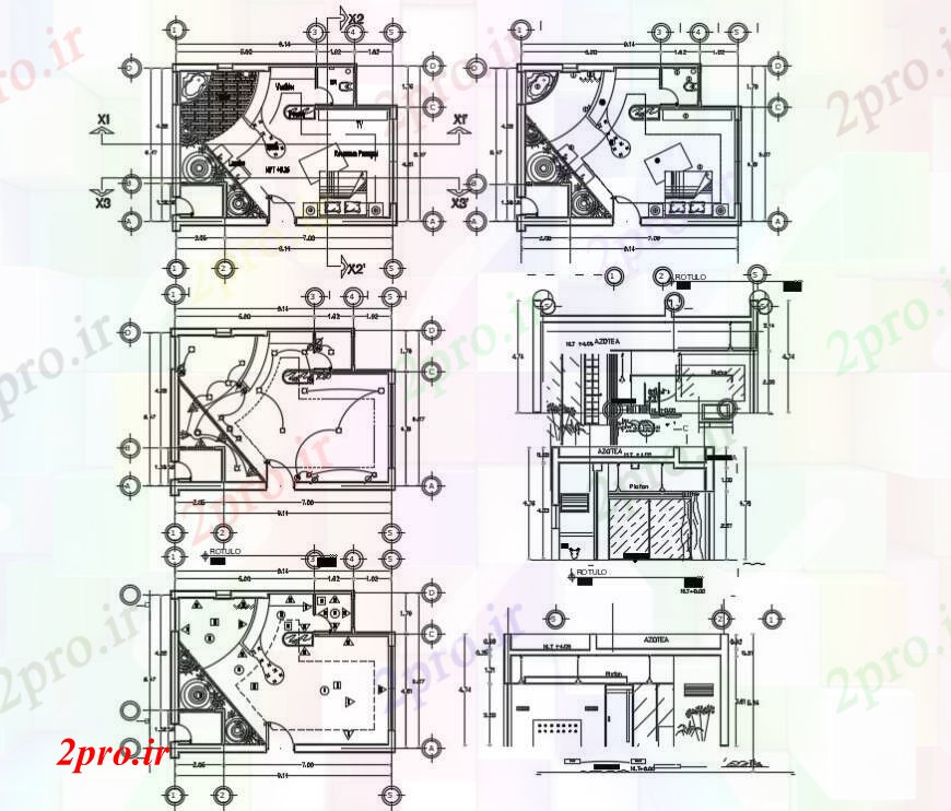 دانلود نقشه حمام مستر د طراحی  از طراحی داخلی حمام و اتاق خواب  طرحی خودکار  (کد91418)