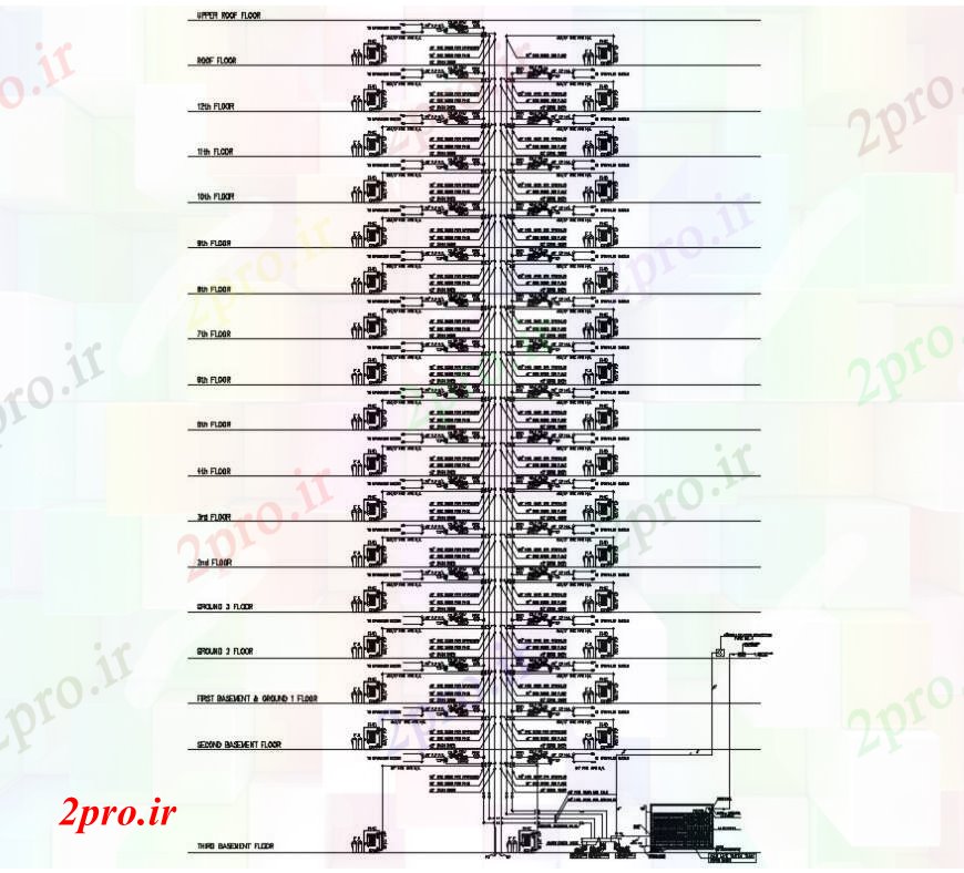 دانلود نقشه جزئیات ساخت و ساز طراحی  دو بعدی  آتش نشانی  سیستم خودکار  (کد91433)