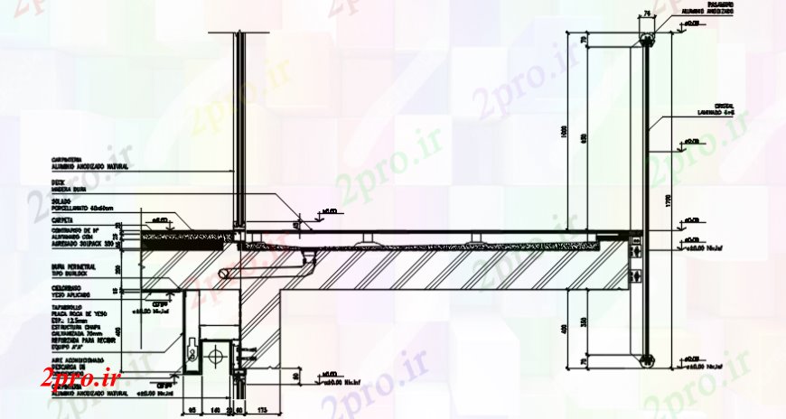 دانلود نقشه طراحی جزئیات ساختار خانه بخش سازنده طراحی جزئیات  بالکن (کد91438)