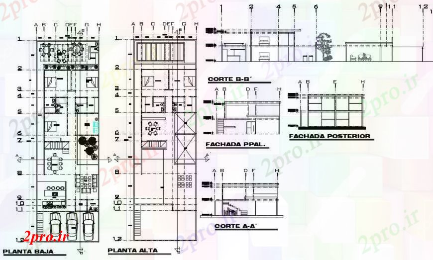 دانلود نقشه مسکونی  ، ویلایی ، آپارتمان   د طراحی از خانه اتاق   خودرو (کد91453)