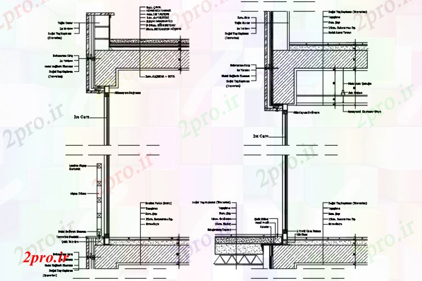 دانلود نقشه طراحی جزئیات ساختار هر دو طرفه برش جلو بخش سازنده طراحی جزئیات ساخت (کد91472)