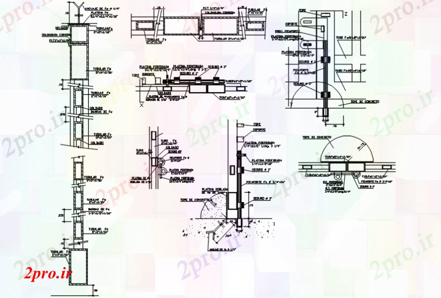 دانلود نقشه جزئیات طراحی در و پنجره  دو فریم دروازه درب و طراحی نصب و راه اندازی جزئیات  (کد91481)