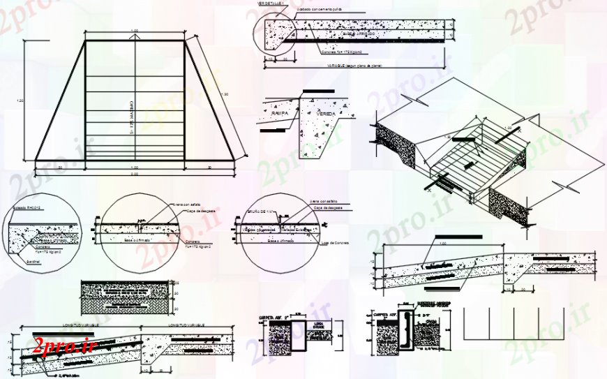 دانلود نقشه اتوماسیون باغ رمپ و پله ساخت و ساز و ساختار طراحی جزئیات 48 در 147 متر (کد91504)
