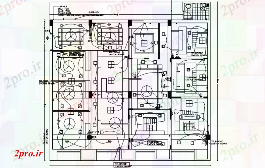 دانلود نقشه برق مسکونی طراحی برق از یک خانه (کد91533)