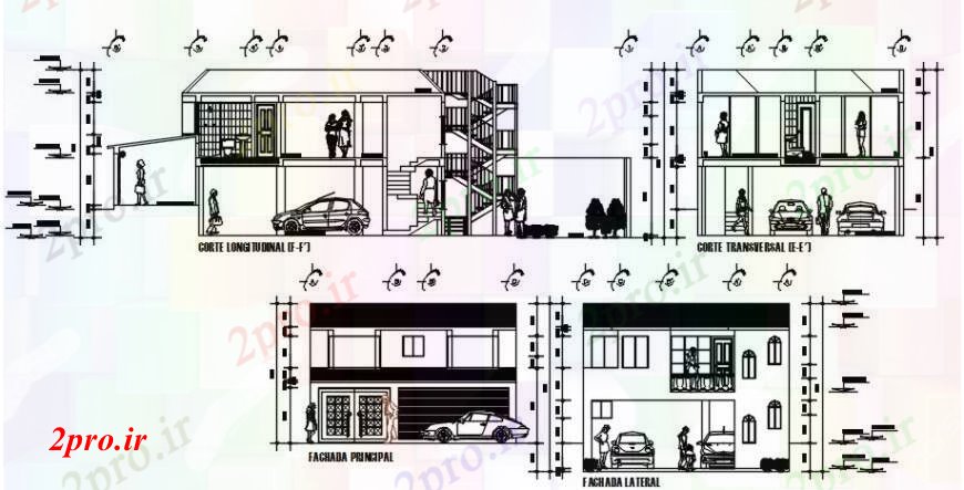 دانلود نقشه بلوک های حمل و نقل د طراحی از پارکینگ اتومبیل نما خودرو 8 در 22 متر (کد91550)