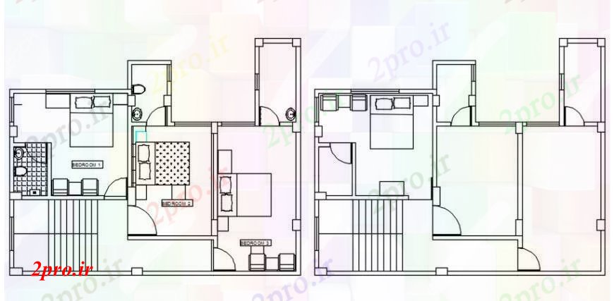 دانلود نقشه مسکونی  ، ویلایی ، آپارتمان  نمای بالای مبلمان طرحی بندی  جزئیات طرح (کد91562)