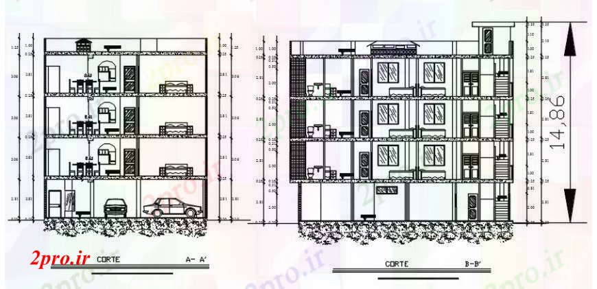 دانلود نقشه مسکونی  ، ویلایی ، آپارتمان   د طراحی آپارتمان   خانه نما   خودرو (کد91567)