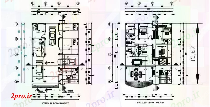 دانلود نقشه ساختمان اداری - تجاری - صنعتی د طراحی از فروشگاه خودکار 12 در 16 متر (کد91568)